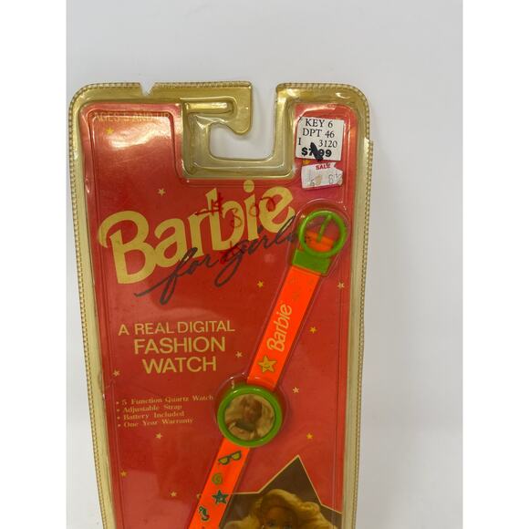 Barbie For Girls A Real Digital Fashion Watch 1992 New & Sealed Vintage NEW - Picture 3 of 6